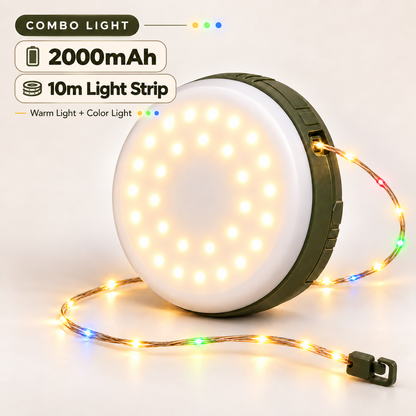 2000mAh Combo Camping Light with 10m LED Strip