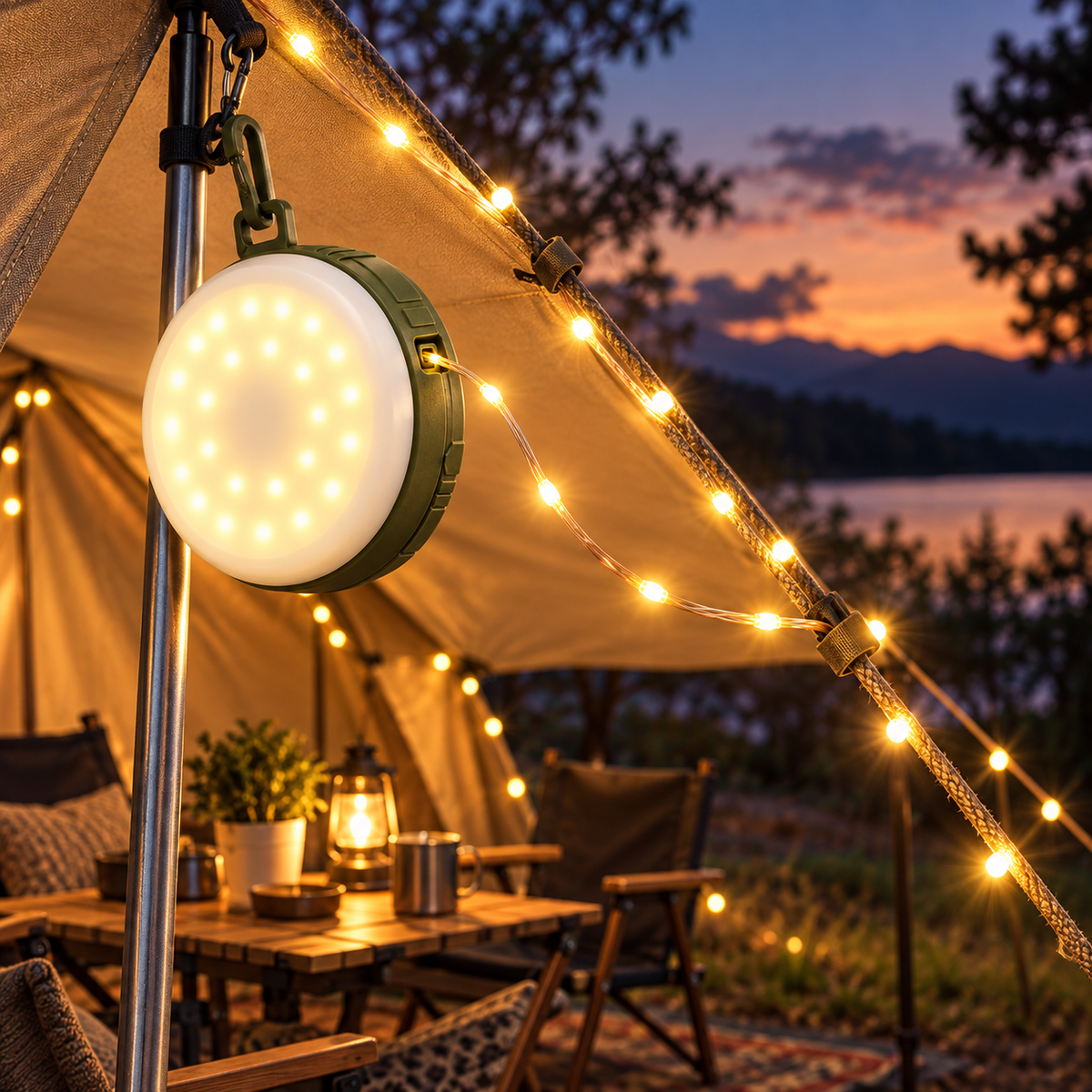 2000mAh Combo Camping Light with 10m LED Strip