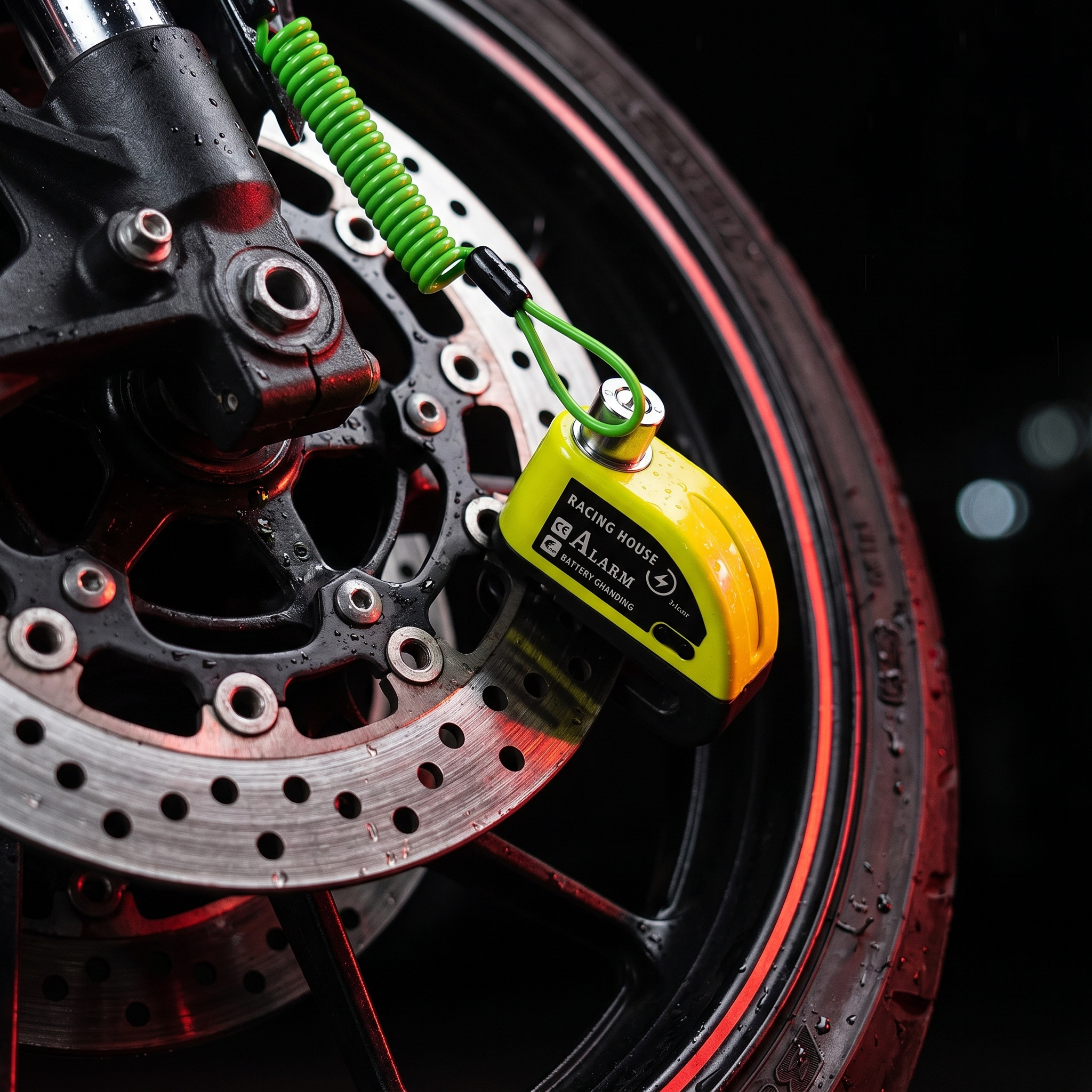 How to use — Nexmio lock clamped on a motorcycle brake rotor