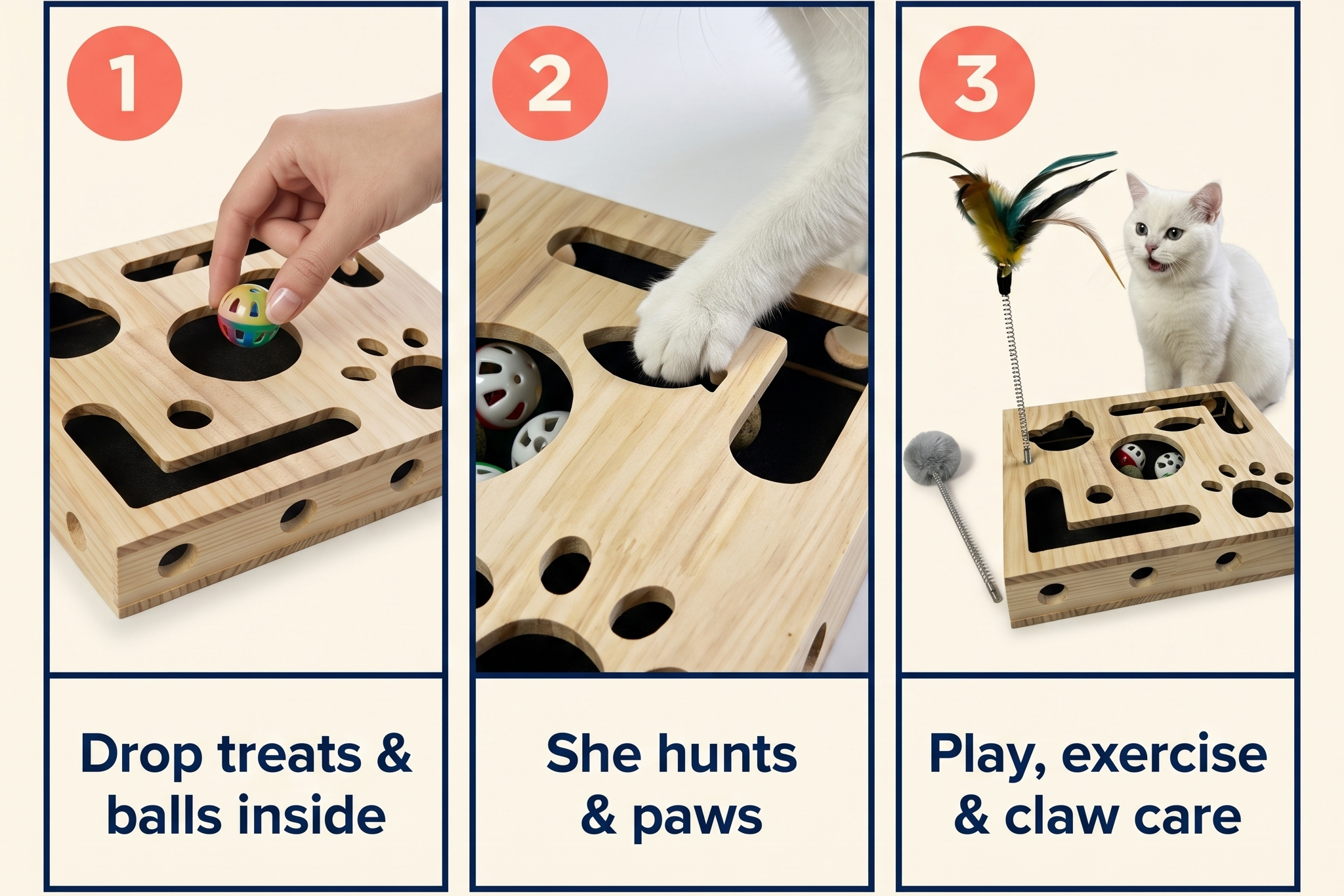 How the PawJoy Play Box works in three steps